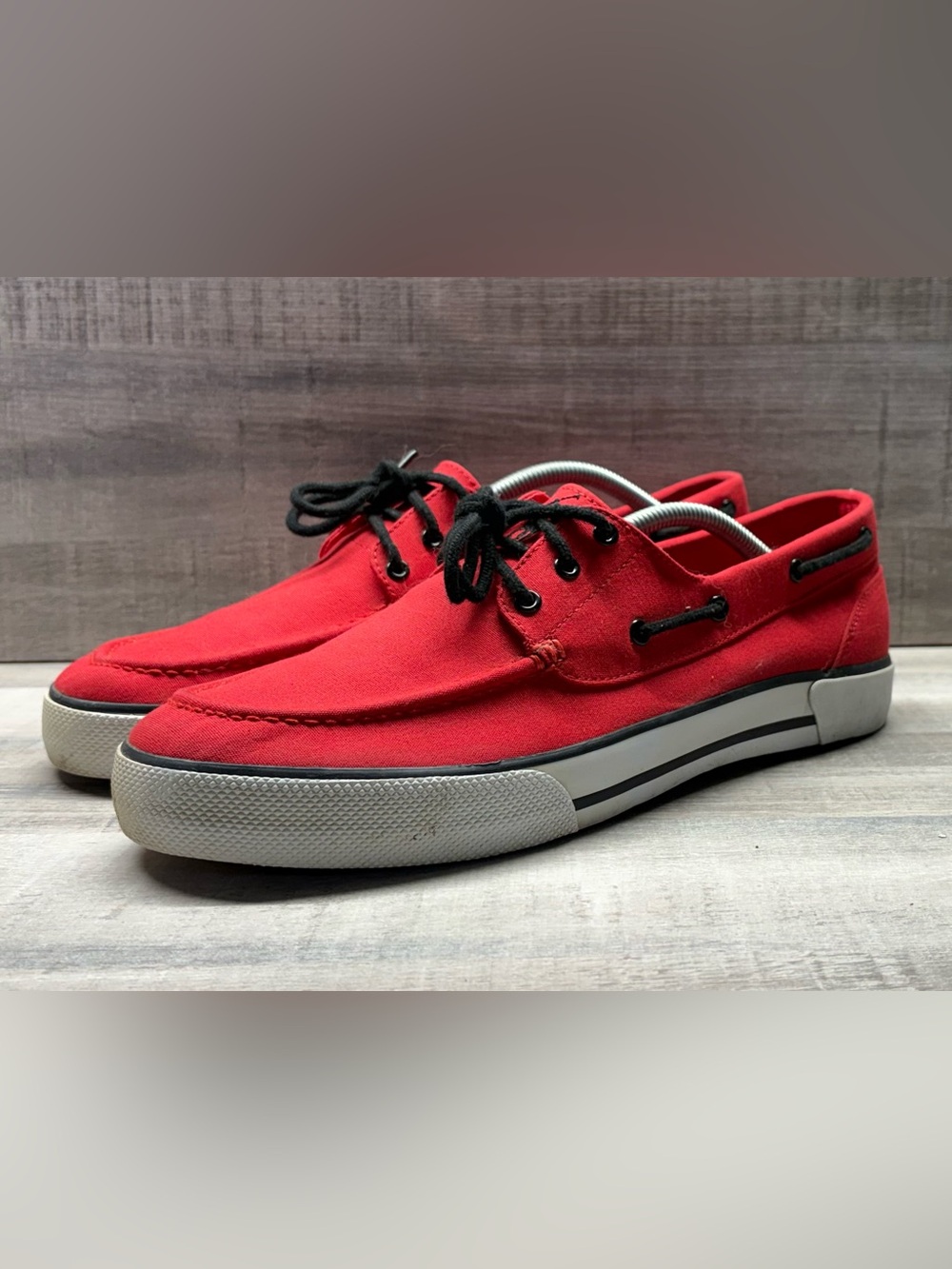 Polo Ralph Lauren Franz Men’s Size 12D Red Canvas Boat Shoes Sneakers